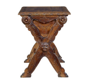 19th Century Carved Italian Walnut and Pine Occasional Table — thumbnail 7