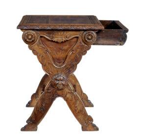 19th Century Carved Italian Walnut and Pine Occasional Table — thumbnail 6