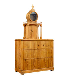 19TH CENTURY SWEDISH PINE KITCHEN CLOCK CUPBOARD