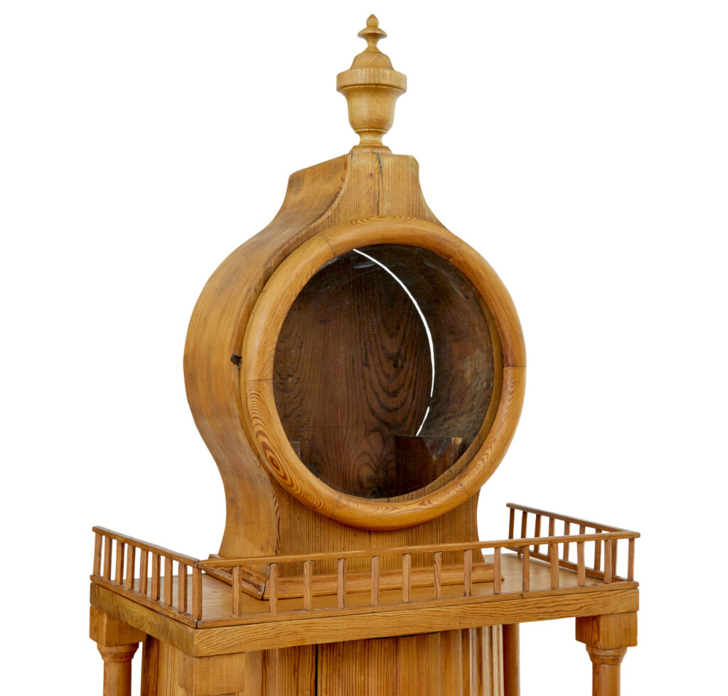 19th Century Swedish Pine Kitchen Clock Cupboard — image 4