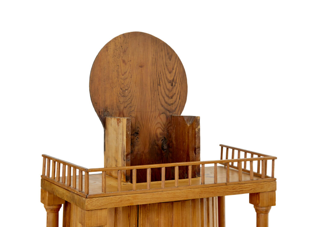19th Century Swedish Pine Kitchen Clock Cupboard — image 3