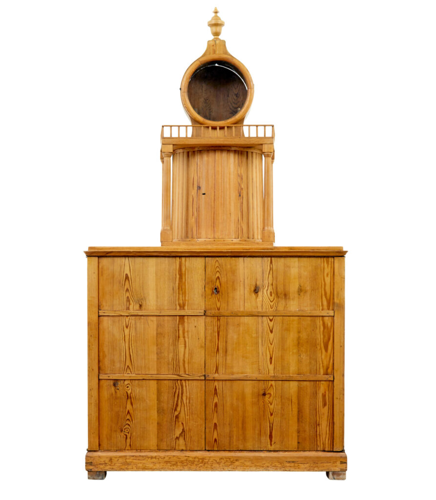 19th Century Swedish Pine Kitchen Clock Cupboard — image 11