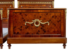 Pair of 19th Century French Empire Mahogany and Walnut Beds — thumbnail 11