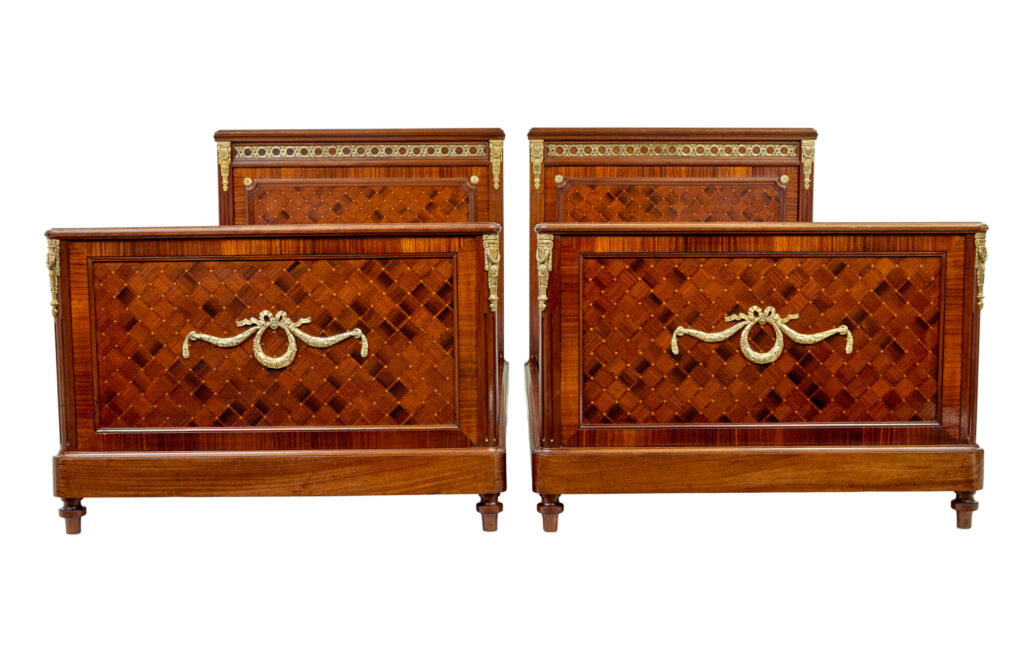 Pair of 19th Century French Empire Mahogany and Walnut Beds — image 13