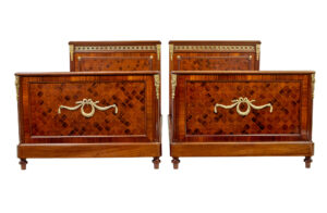 Pair of 19th Century French Empire Mahogany and Walnut Beds — thumbnail 13