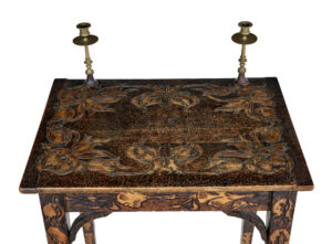 Early 20th Century French Carved Poker Work Writing Table — thumbnail 4