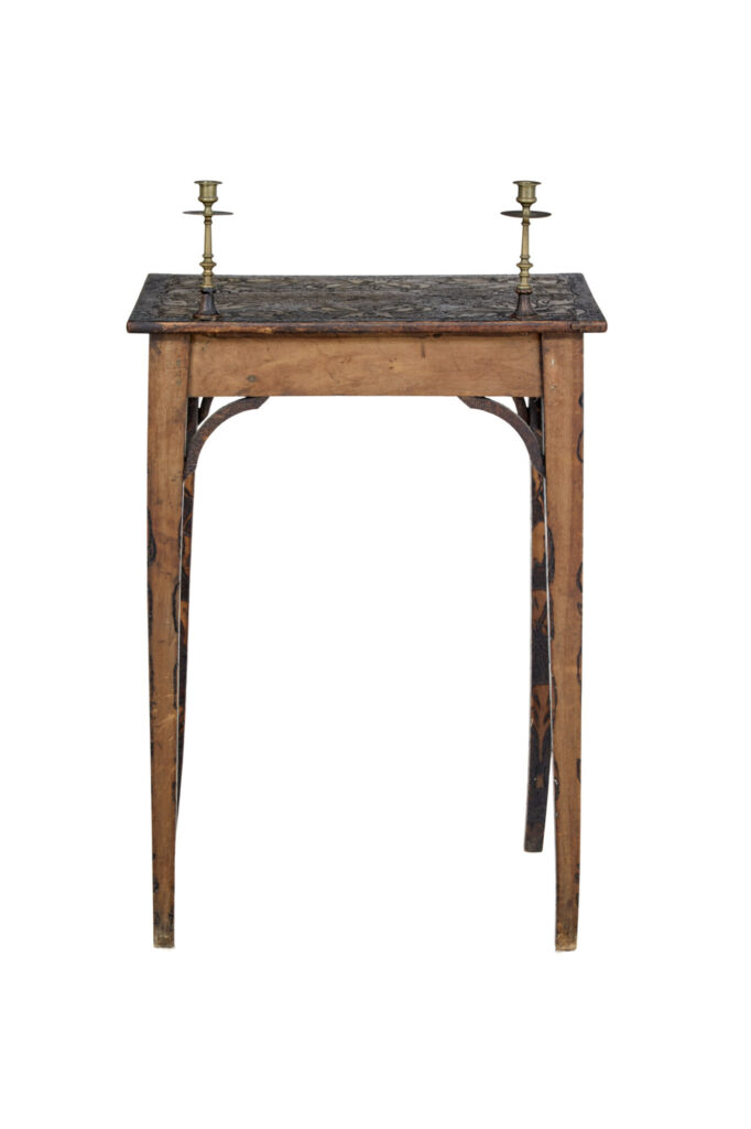 Early 20th Century French Carved Poker Work Writing Table — image 6