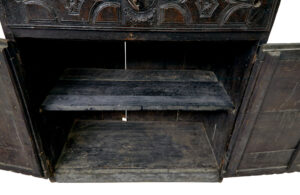 Early 19th Century Pyrenean Folk Art Oak and Chestnut Carved Cupboard — thumbnail 9