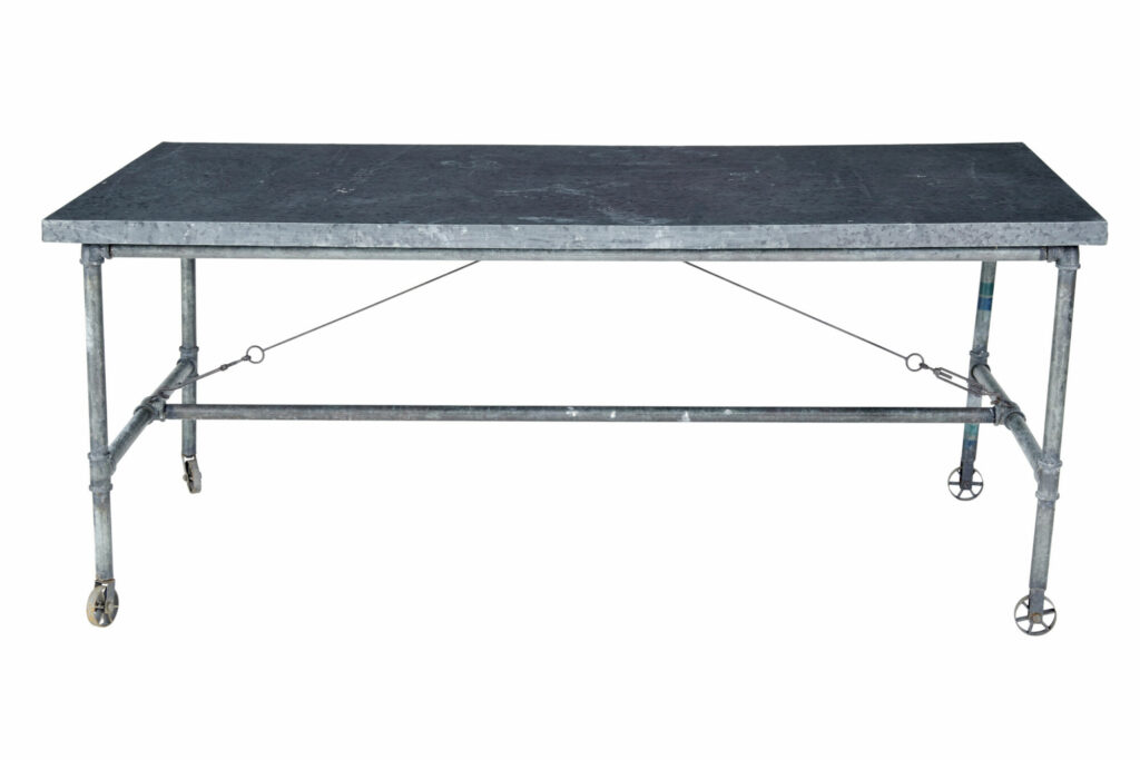 Early 20th Century Reclaimed Metal Industrial Table — image 6