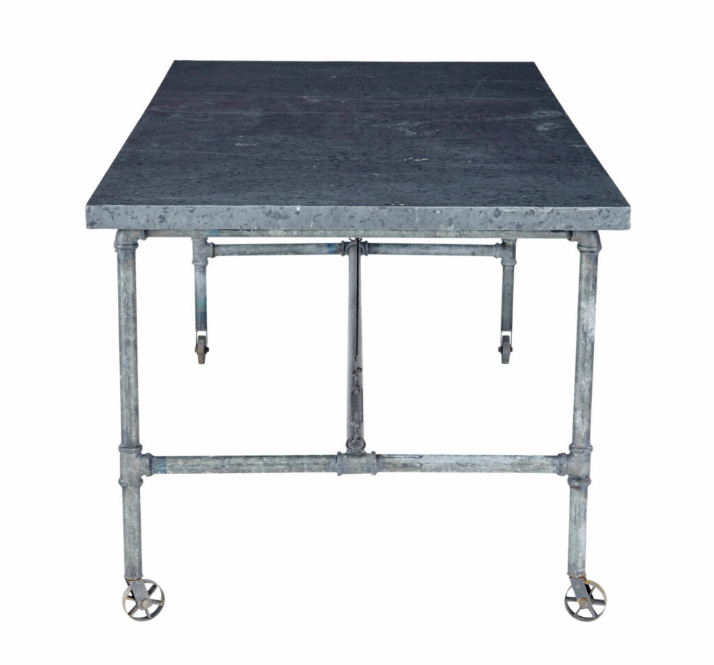Early 20th Century Reclaimed Metal Industrial Table — image 5
