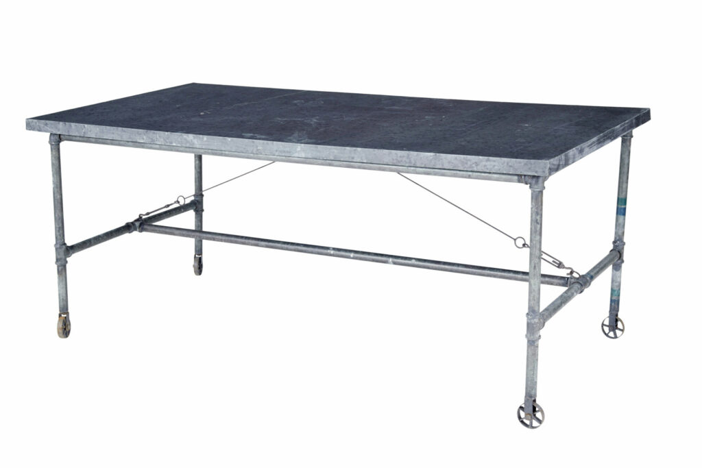 Early 20th Century Reclaimed Metal Industrial Table — image 1