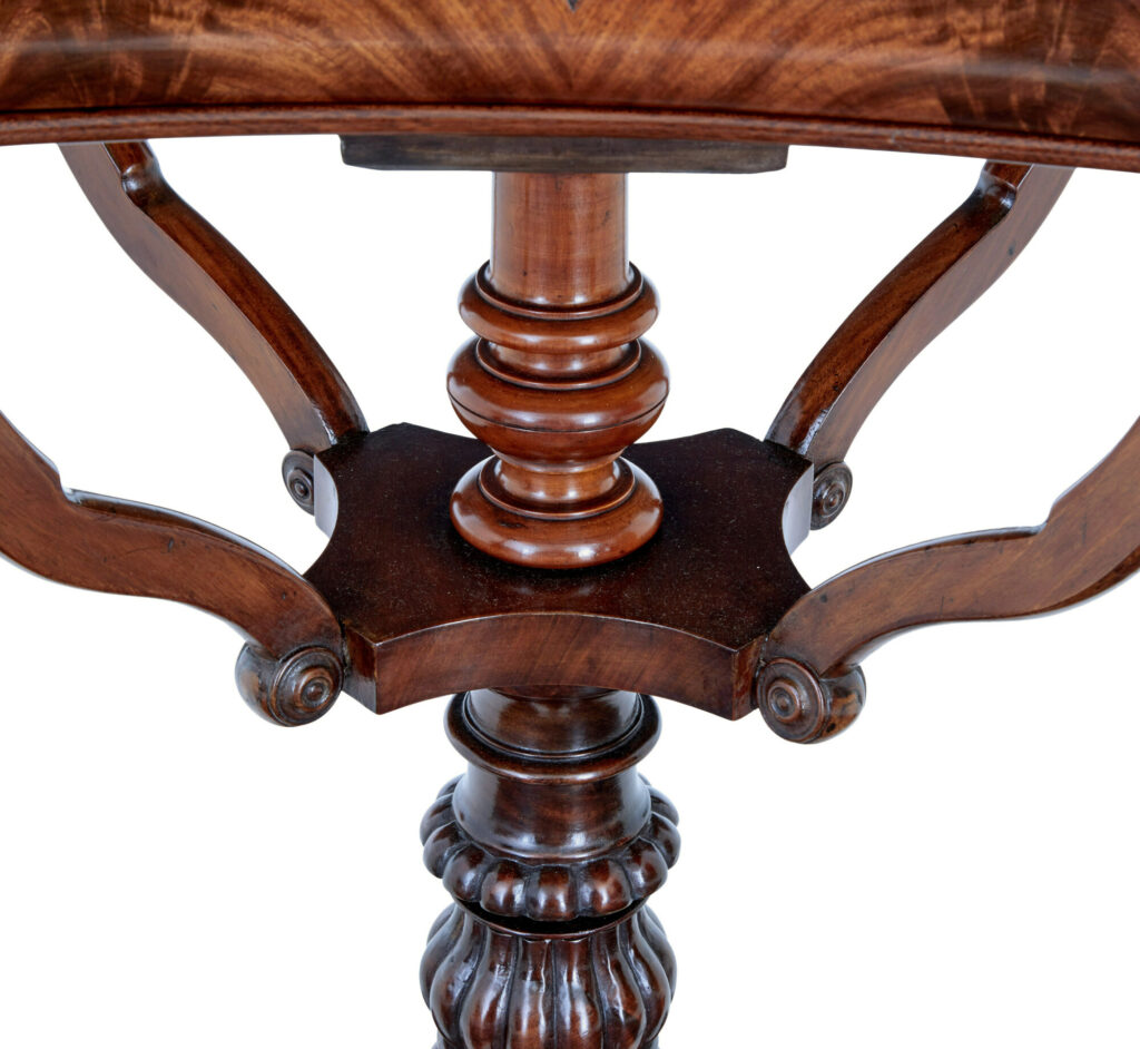 Danish 19th Century Flame Mahogany Side Table — image 3