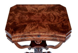 Danish 19th Century Flame Mahogany Side Table — thumbnail 6