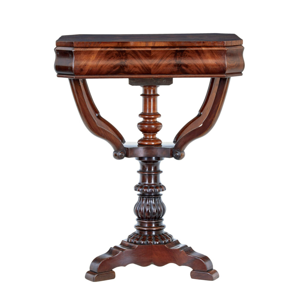 Danish 19th Century Flame Mahogany Side Table — image 8