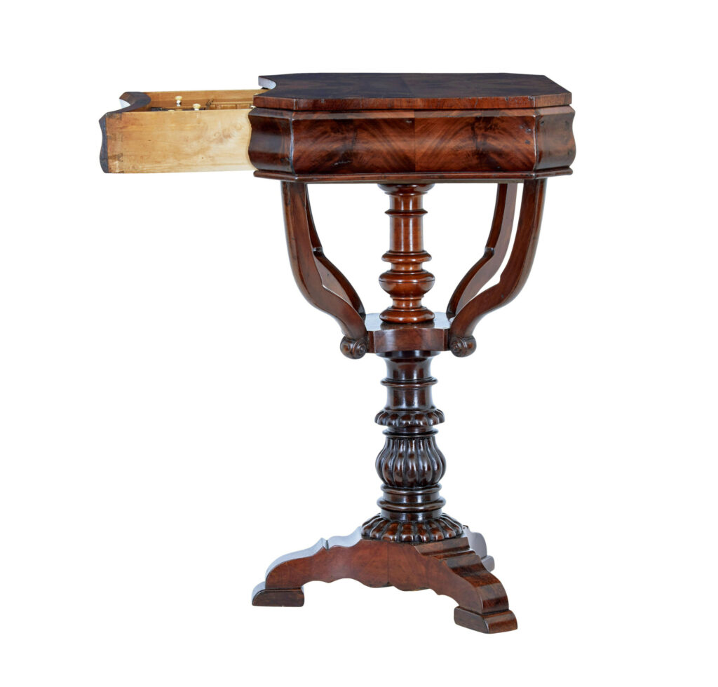 Danish 19th Century Flame Mahogany Side Table — image 9