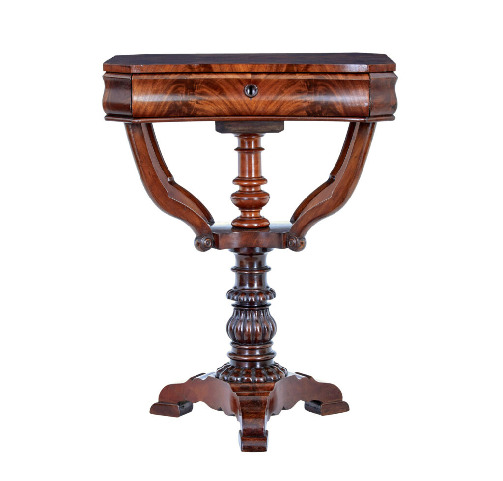 Danish 19th Century Flame Mahogany Side Table