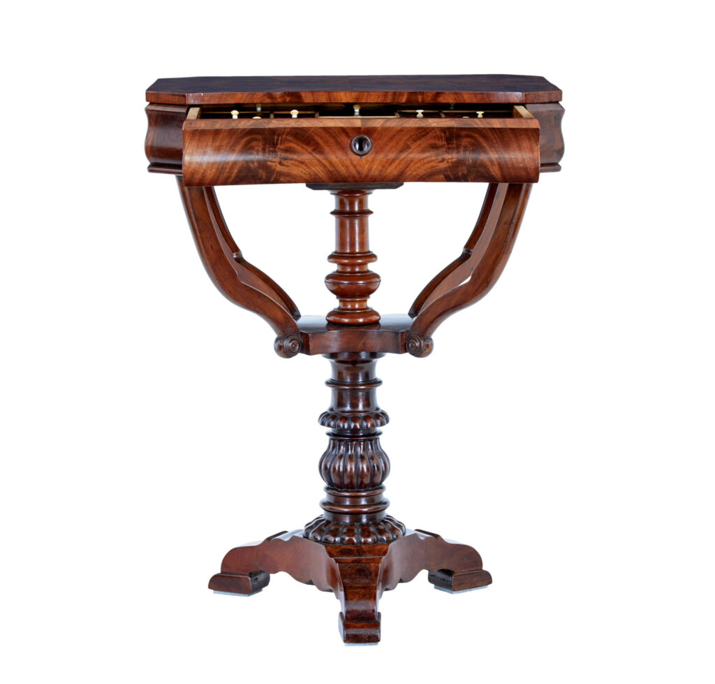 Danish 19th Century Flame Mahogany Side Table — image 10