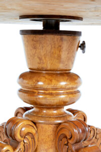 19th Century Swedish Carved Birch Adjustable Dining Table — thumbnail 6
