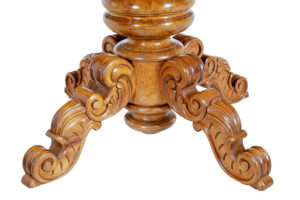 19th Century Swedish Carved Birch Adjustable Dining Table — thumbnail 5