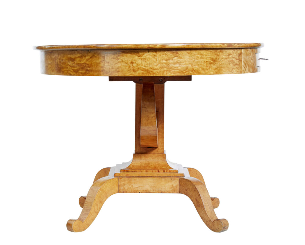 19th Century Birch Empire Oval Center Table — image 2