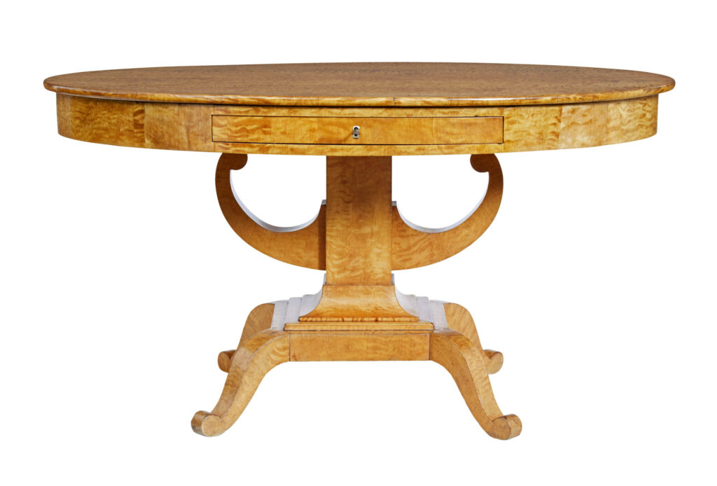 19th Century Birch Empire Oval Center Table