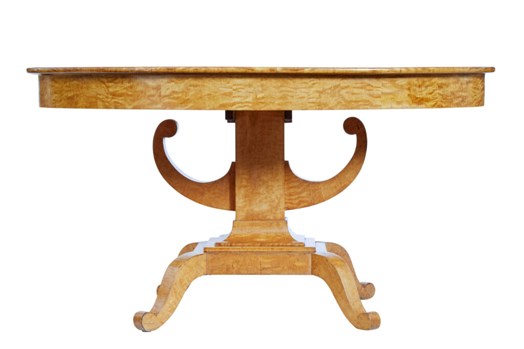 19th Century Birch Empire Oval Center Table — image 3