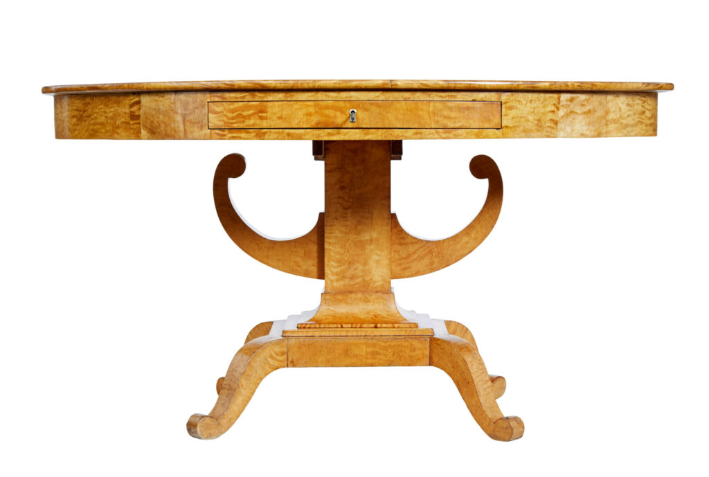19th Century Birch Empire Oval Center Table — image 6