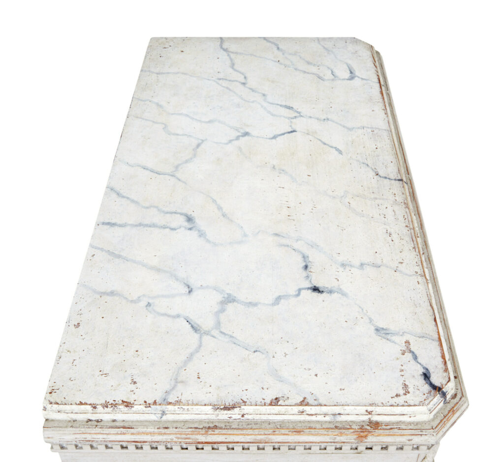 Pair of 19th Century Swedish Painted Faux Marble Top Chest of Drawers — image 2