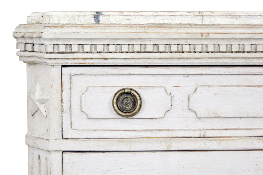 Pair of 19th Century Swedish Painted Faux Marble Top Chest of Drawers — image 5