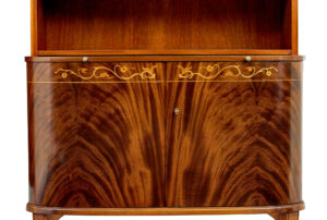Pair of Mid 20th Century Flame Mahogany Swedish Bookcases by Bodafors — thumbnail 5