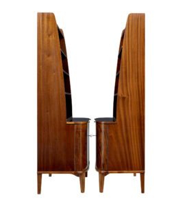Pair of Mid 20th Century Flame Mahogany Swedish Bookcases by Bodafors — thumbnail 8