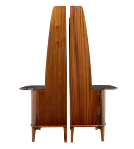 Pair of Mid 20th Century Flame Mahogany Swedish Bookcases by Bodafors — thumbnail 10
