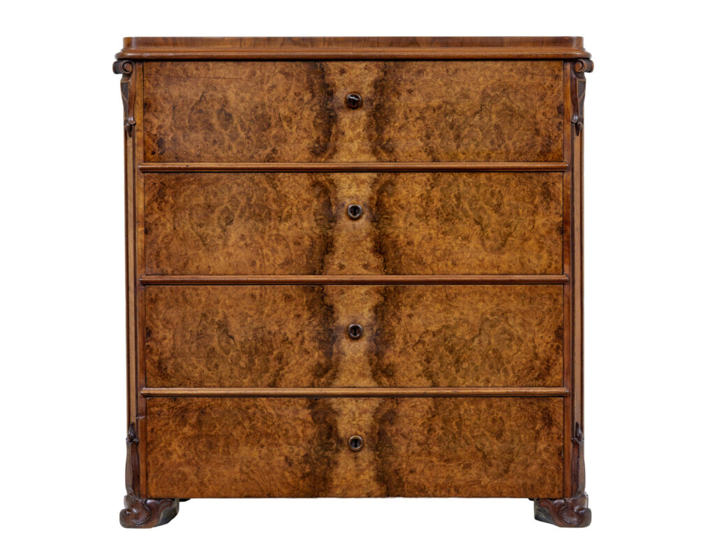 19th Century Burr Walnut Chest of Drawers — image 6