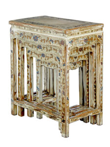 Early 20th Century Nest of 4 Lacquered and Decorated Tables — thumbnail 5