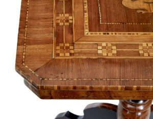 Late 19th Century Italian Walnut Sorrento Occasional Table — thumbnail 3