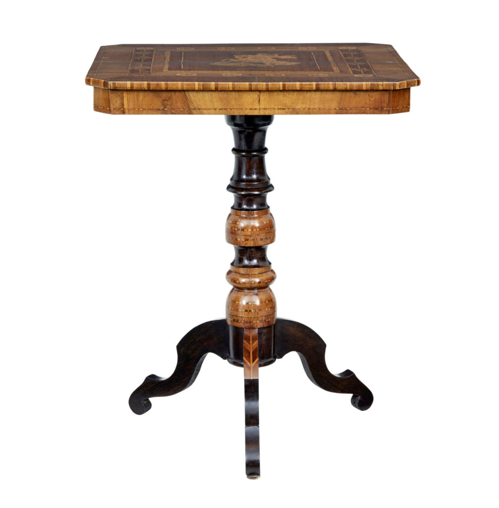 Late 19th Century Italian Walnut Sorrento Occasional Table — image 1