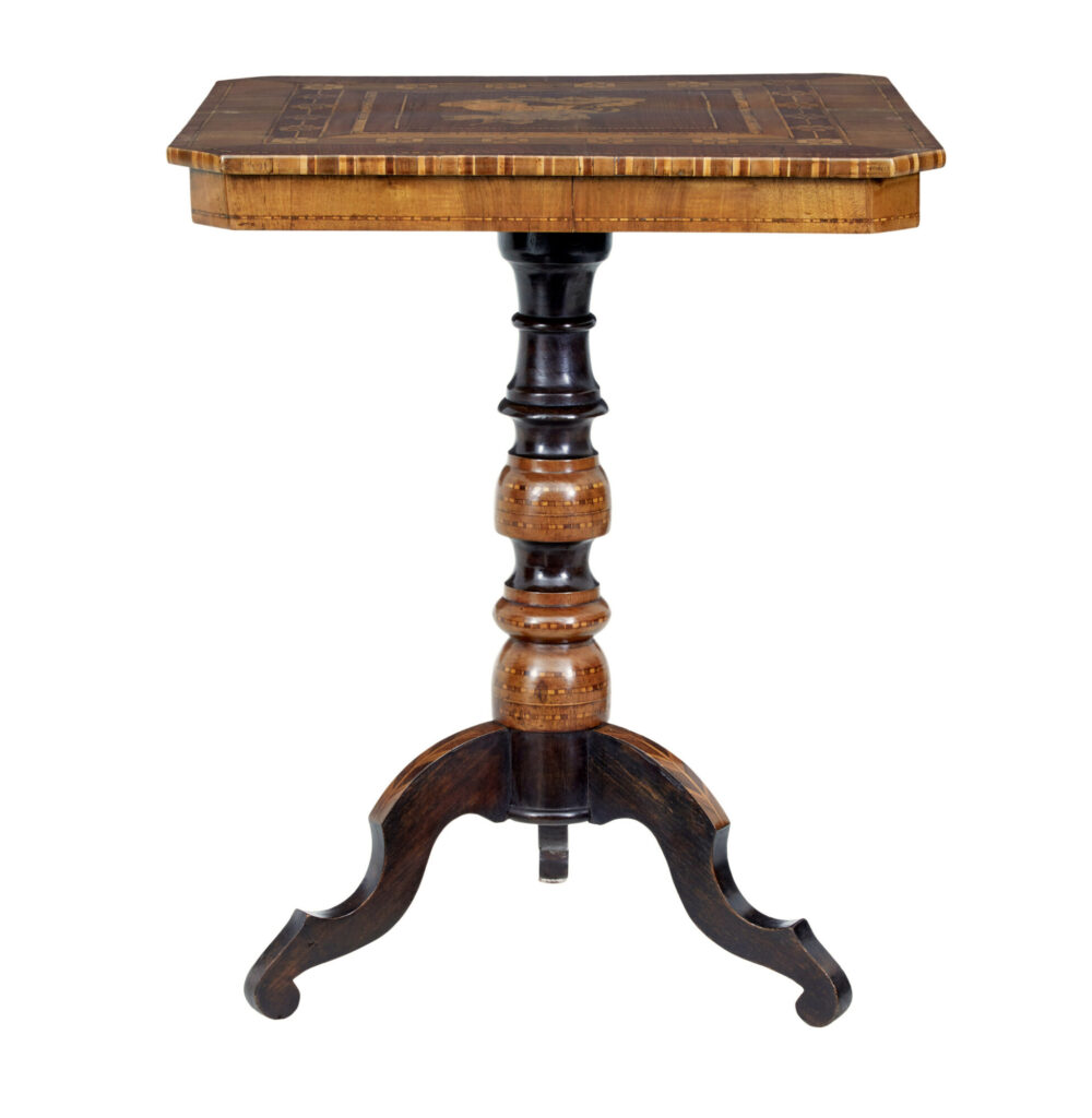 Late 19th Century Italian Walnut Sorrento Occasional Table — image 6