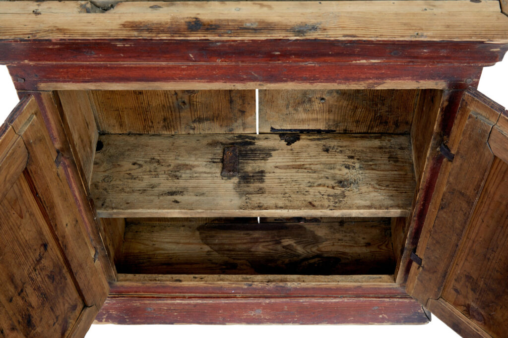 Swedish Early 19th Century Painted Pine Wall Cupboard — image 2