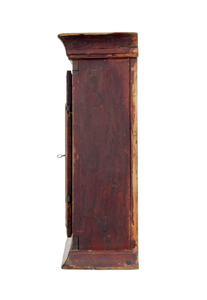 Swedish Early 19th Century Painted Pine Wall Cupboard — image 4