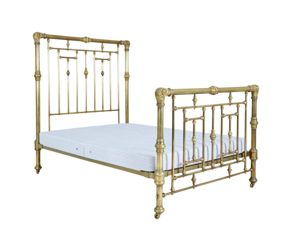 AMERICAN 19TH CENTURY ORNATE BRASS DOUBLE BED