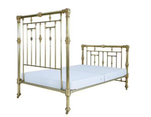 American 19th Century Ornate Brass Double Bed — thumbnail 3