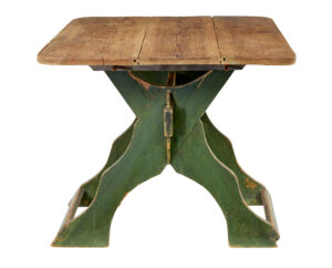 19th Century Painted Pine Swedish Trestle Table — thumbnail 3