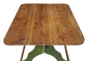 19th Century Painted Pine Swedish Trestle Table — thumbnail 7