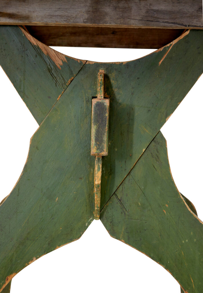 19th Century Painted Pine Swedish Trestle Table — image 9