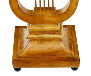 Early 19th Century Birch Empire Lyre Form Side Table — thumbnail 9