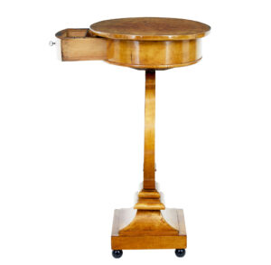 Early 19th Century Birch Empire Lyre Form Side Table — thumbnail 7