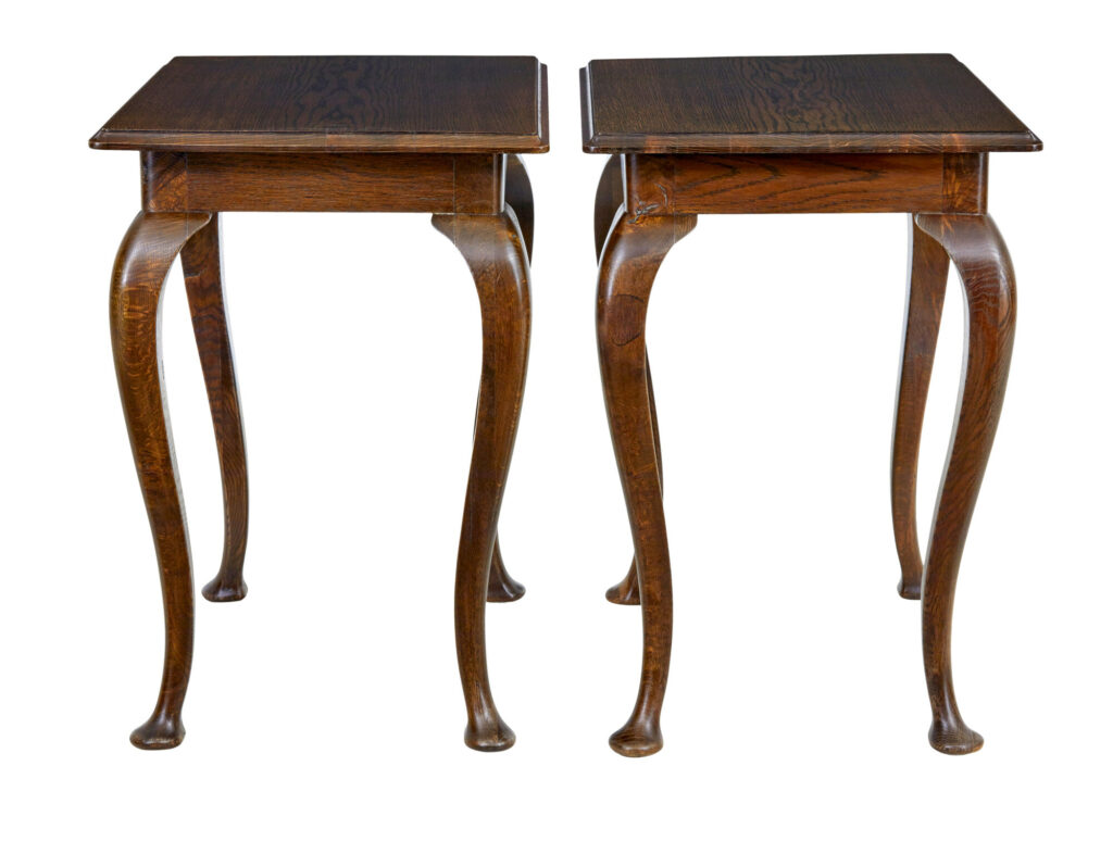 Pair of Early 20th Century Oak Side Tables — image 4