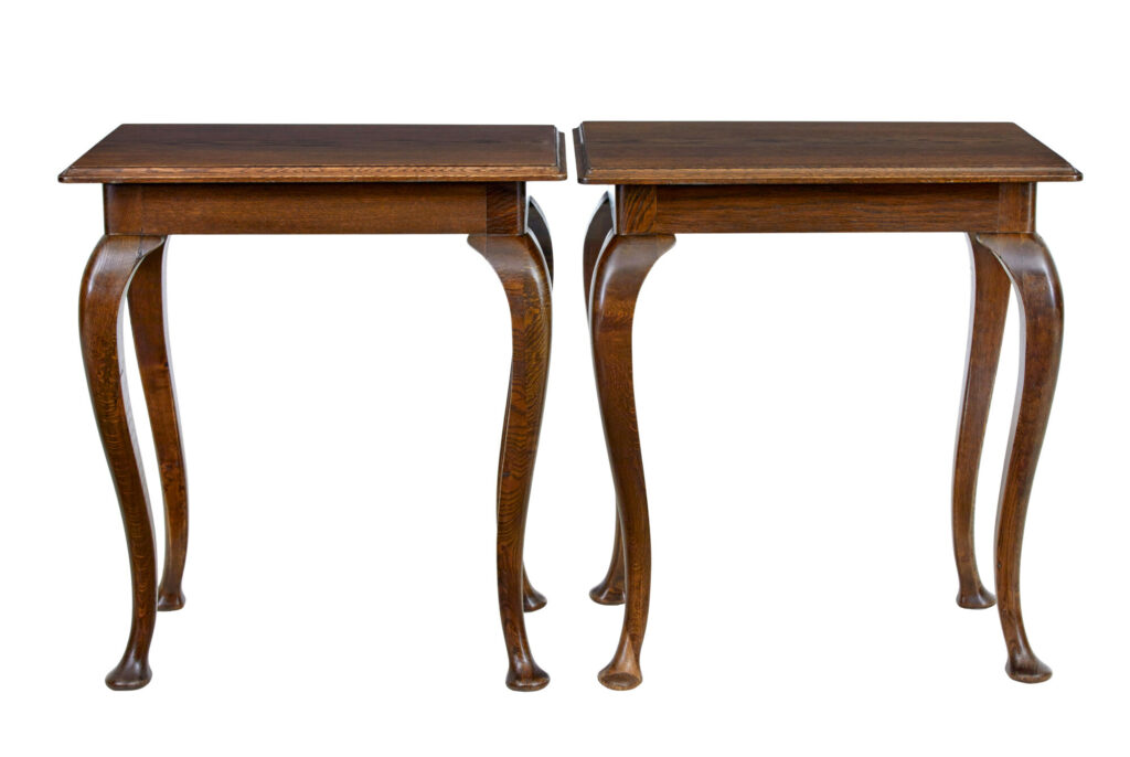 Pair of Early 20th Century Oak Side Tables — image 3