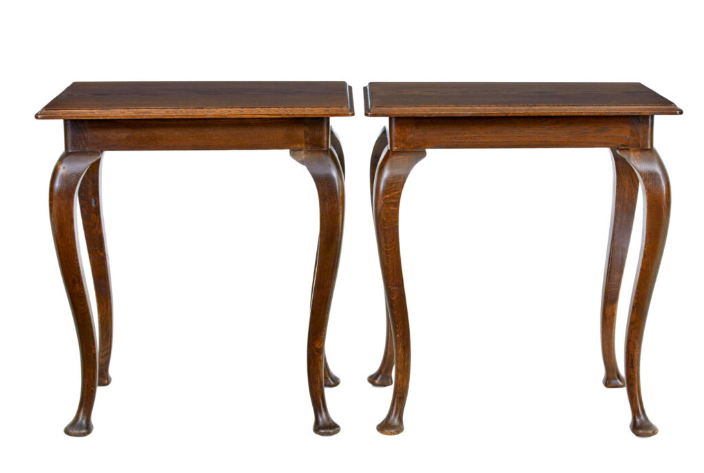 Pair of Early 20th Century Oak Side Tables — image 2