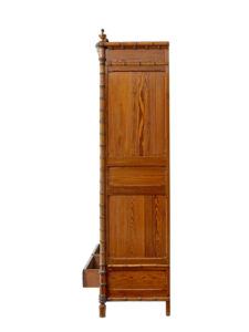 Early 20th Century French Faux Bamboo Pine Wardrobe — thumbnail 7